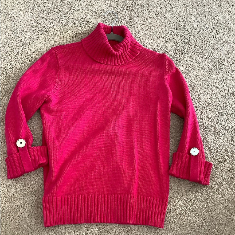 Jones New York Vibrant Pink Turtleneck Sweater